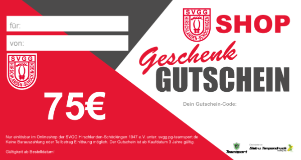 SVGG Geschenk Gutschein 75,00€